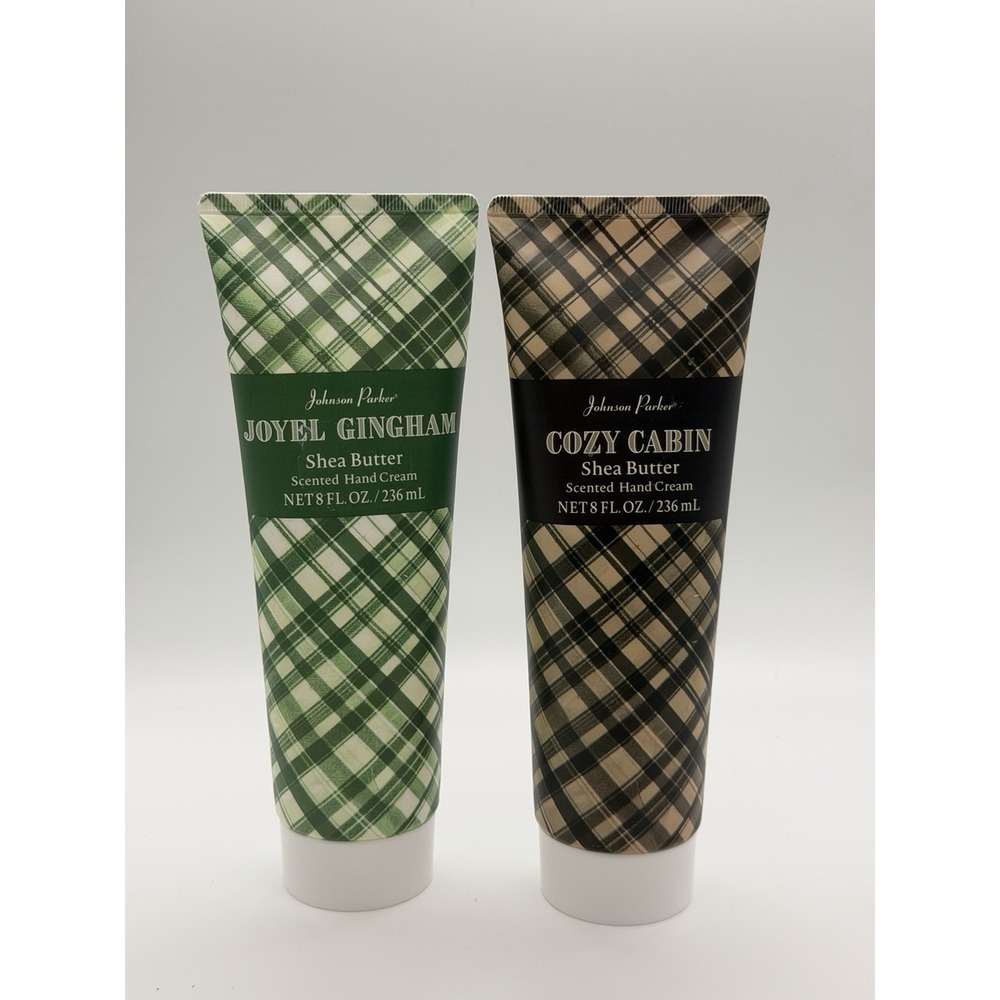 Johnson Parker Cozy Cabin & Joyel Gingham Shea Butter Sented Hand Cream 8oz Each